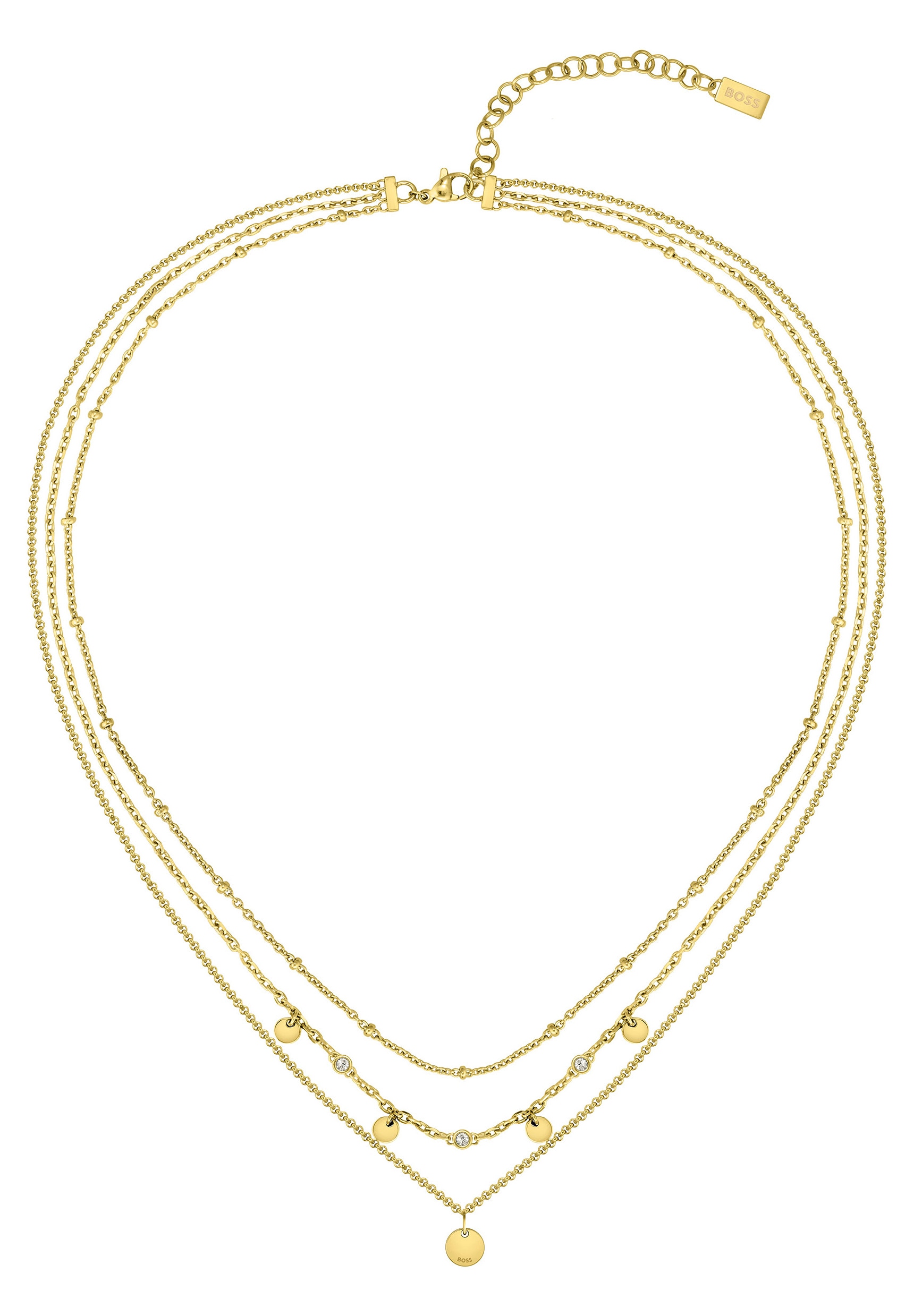 BOSS Kette mit Anhänger »Schmuck Edelstahl Halsschmuck Ankerkette IRIS«, mit Glasstein von Boss