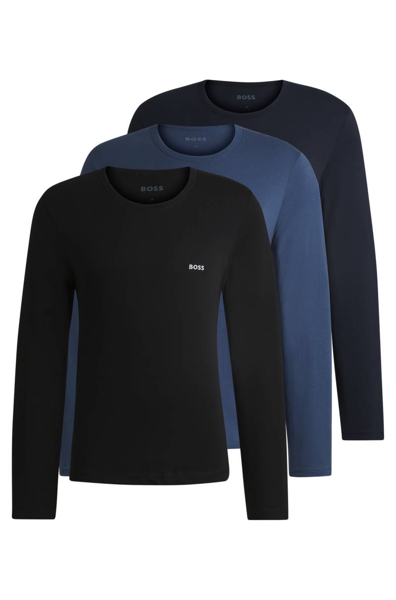 BOSS Langarmshirt »longsleeve-Shirt R-Neck Classic COTTON 3pcs/pack«, (3 tlg.), mit BOSS Logo-Schriftzug von Boss