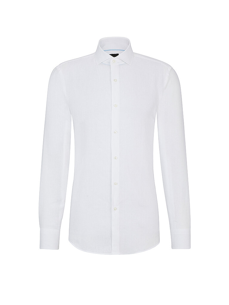 BOSS Leinenhemd Slim Fit  weiss | 45 von Boss