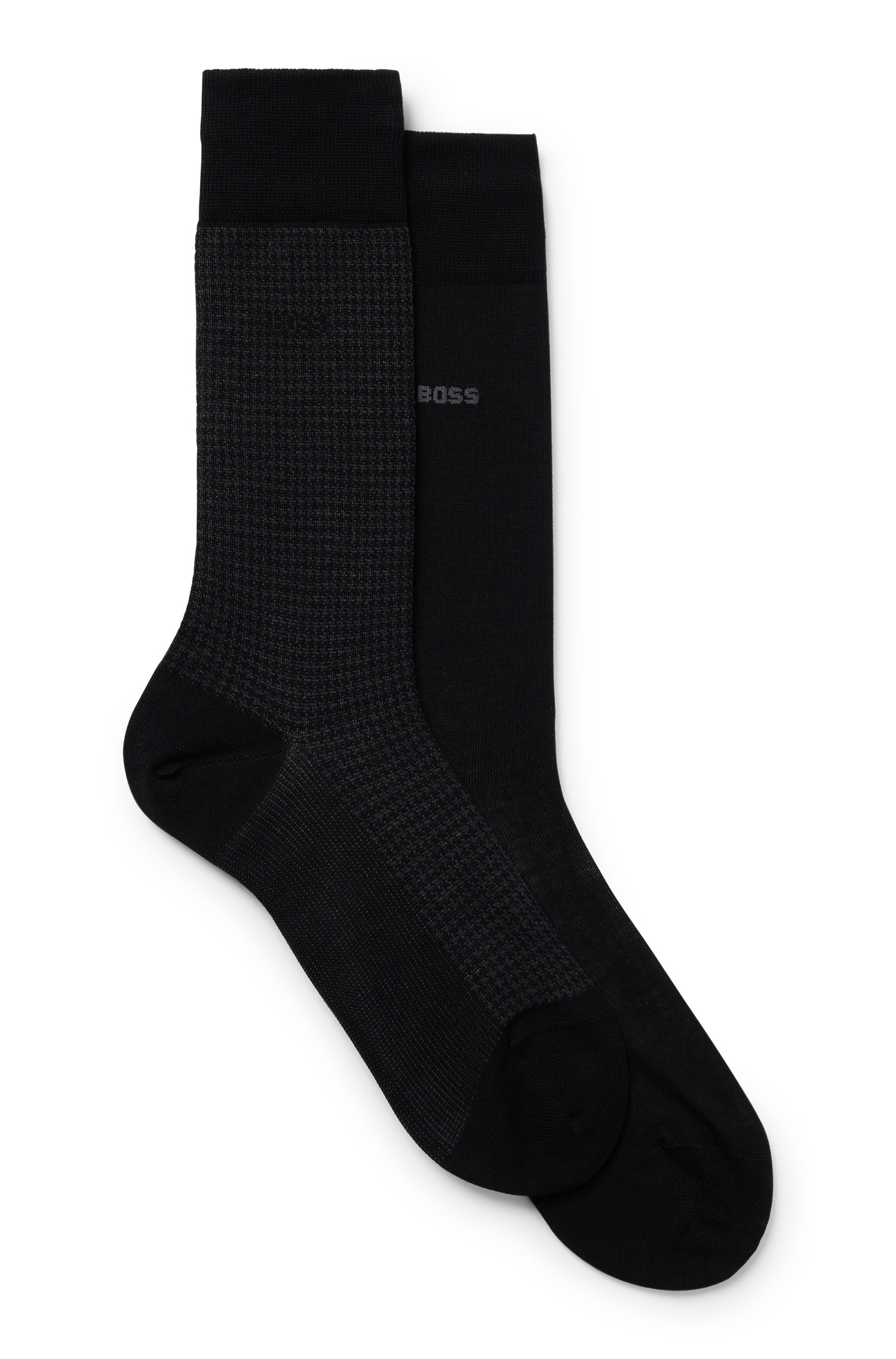 BOSS Socken »2P Houndstooth MC«, (Packung, 2 Paar, 2er Pack), mit eingesticktem Markenlogo von Boss