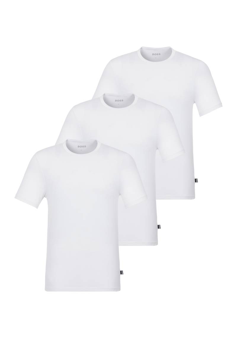 BOSS T-Shirt »TShirt RN 3P Natura«, (3 tlg.), einfarbiges T-Shirt mit Markenlabel von Boss