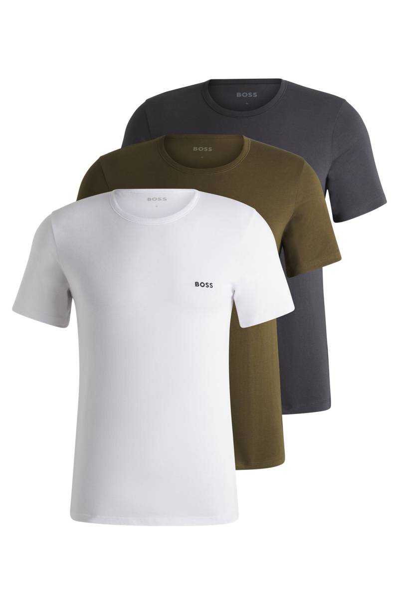 BOSS T-Shirt »TShirtRN 3P Classic«, (3 tlg.), mit Logostickerei von Boss