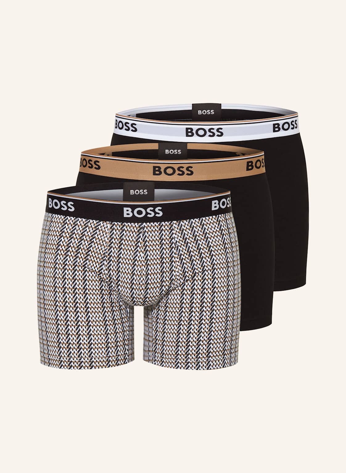 Boss 3er-Pack Boxershorts Power braun von Boss