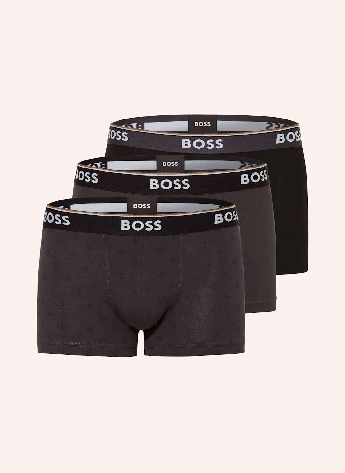Boss 3er-Pack Boxershorts Power grau von Boss