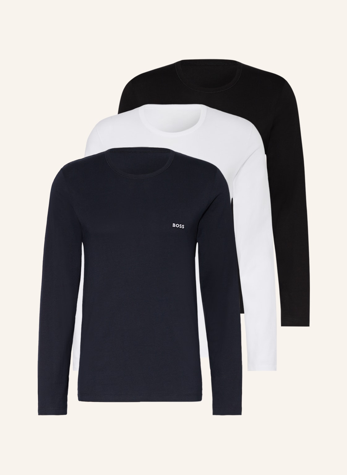 Boss 3er-Pack Longsleeves weiss Boss 3er-Pack Longsleeves weiss von Boss