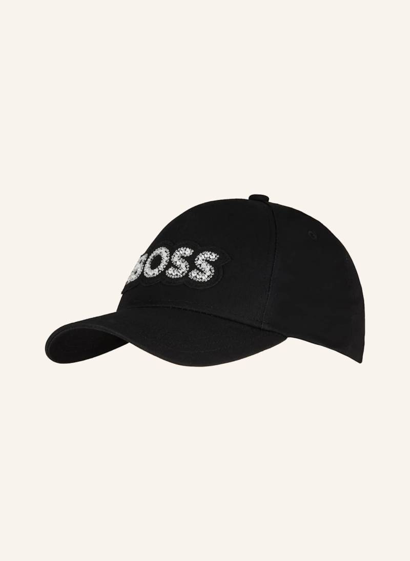 Boss Cap Lilyan Mit Schmucksteinen schwarz von Boss