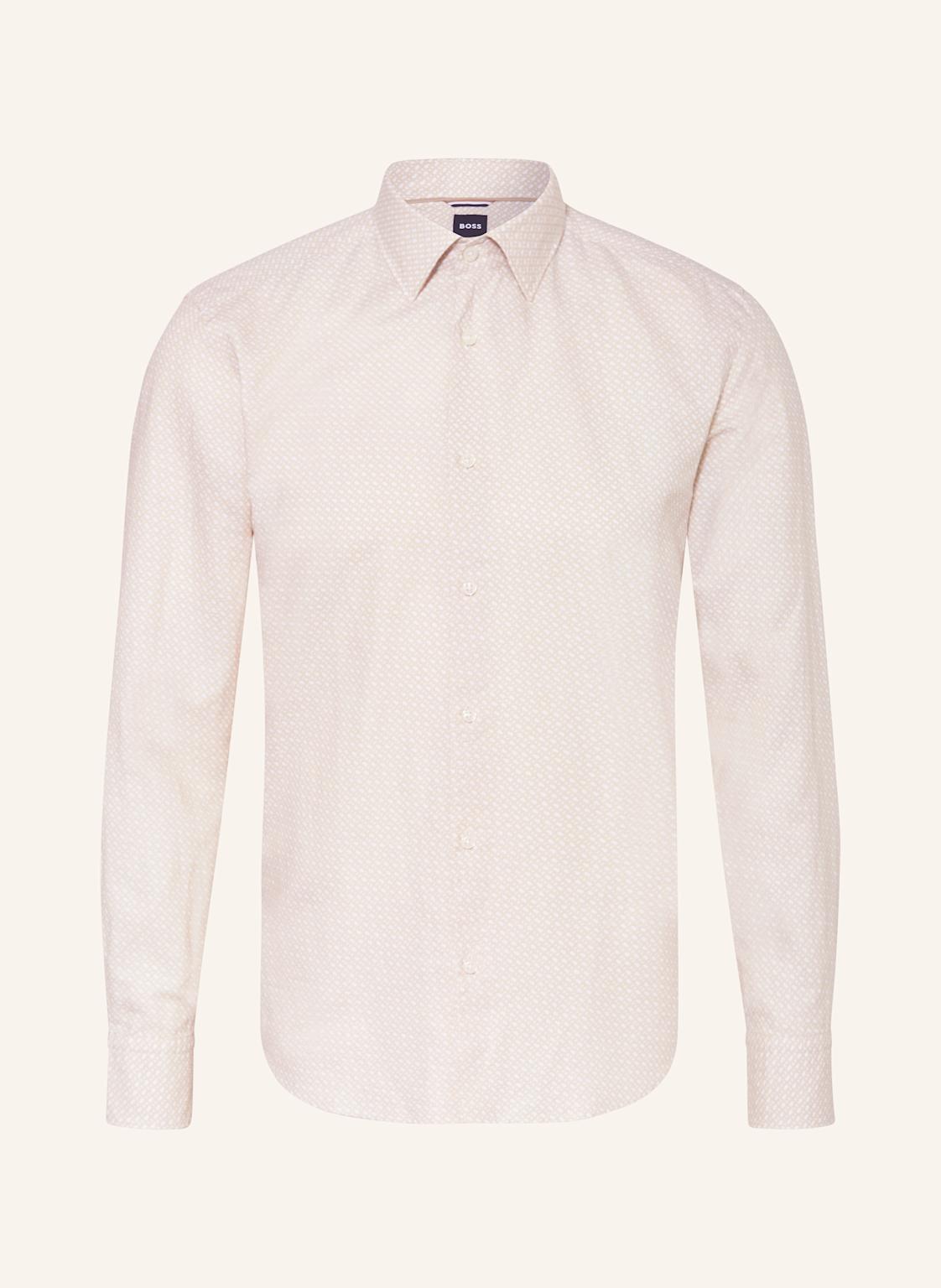 Boss Hemd Hal Casual Fit Mit Leinen beige von Boss