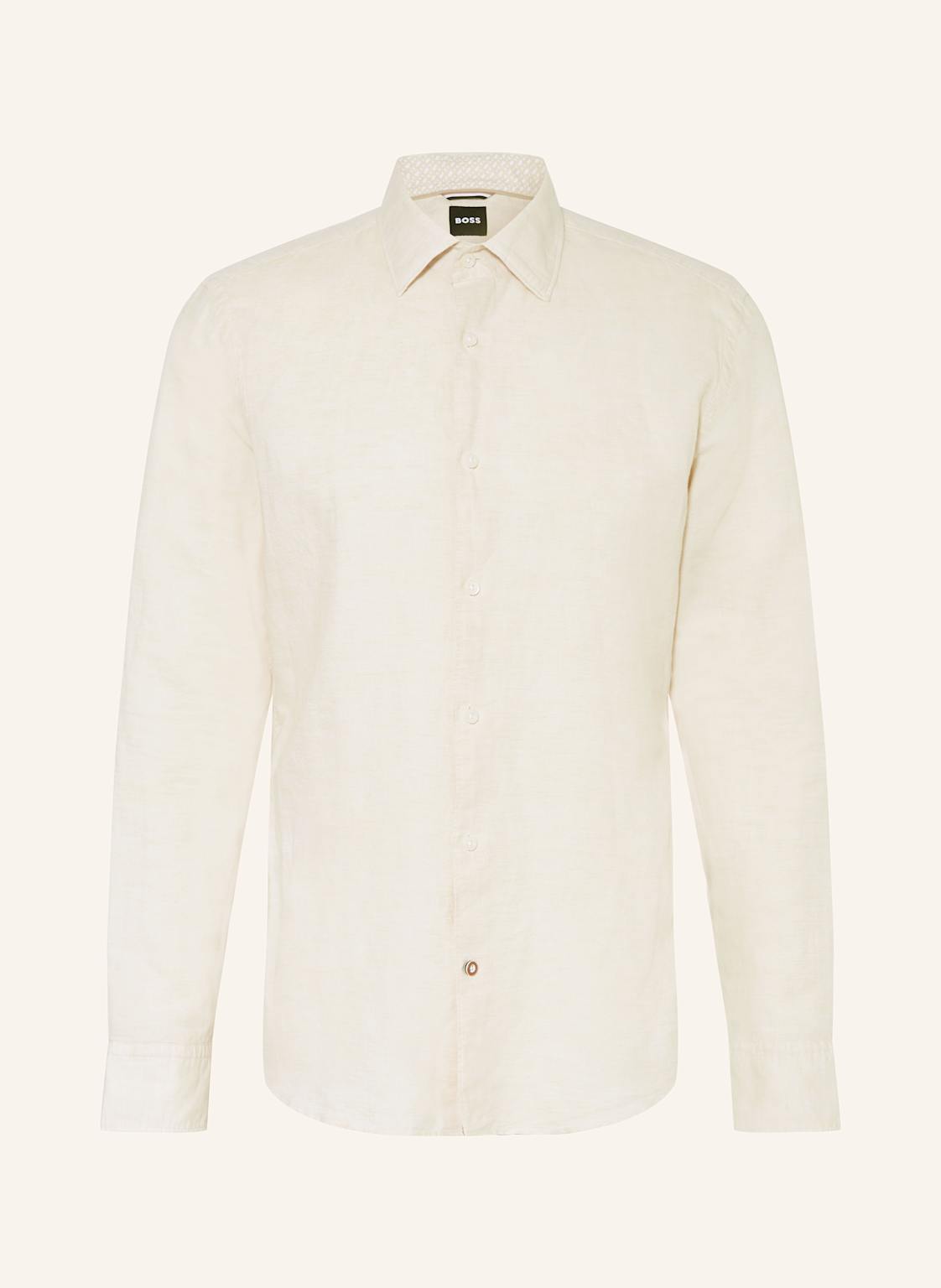 Boss Hemd Hal Casual Fit Mit Leinen weiss von Boss