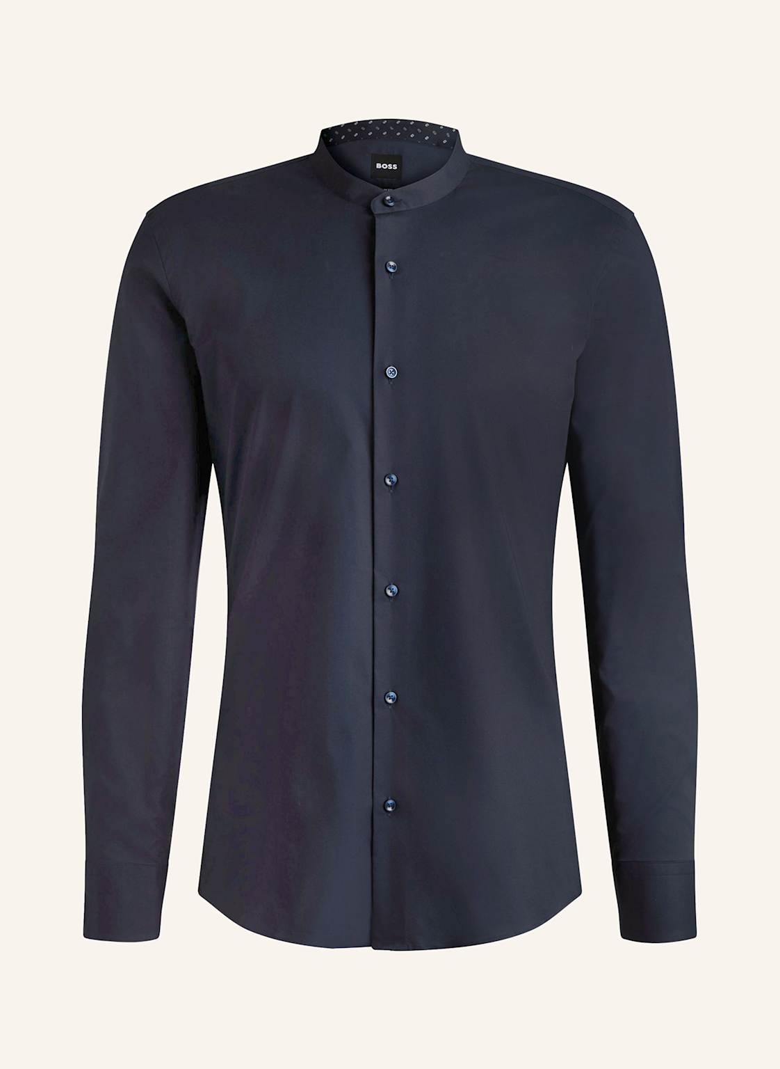 Boss Hemd Hank Slim Fit Mit Stehkragen blau von Boss