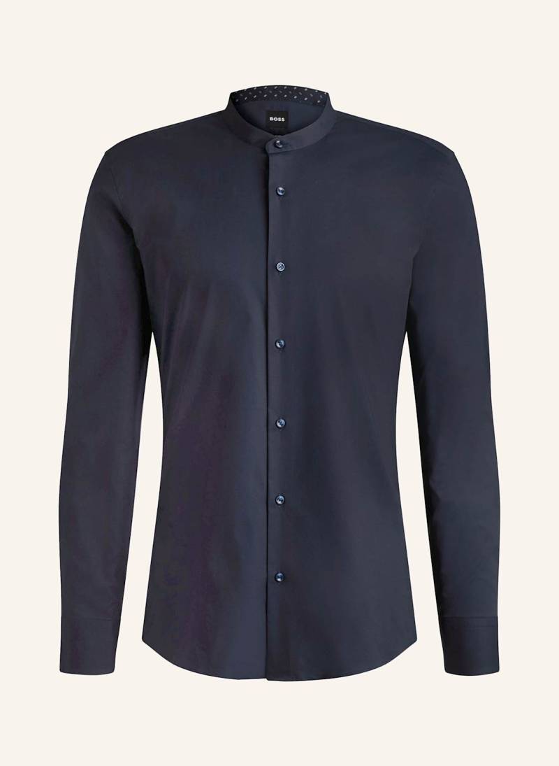 Boss Hemd Hank Slim Fit Mit Stehkragen blau von Boss
