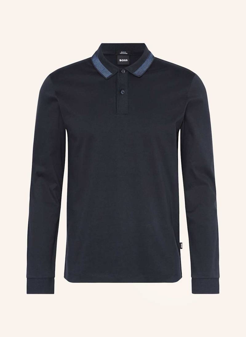 Boss Jersey-Poloshirt Pleins blau von Boss