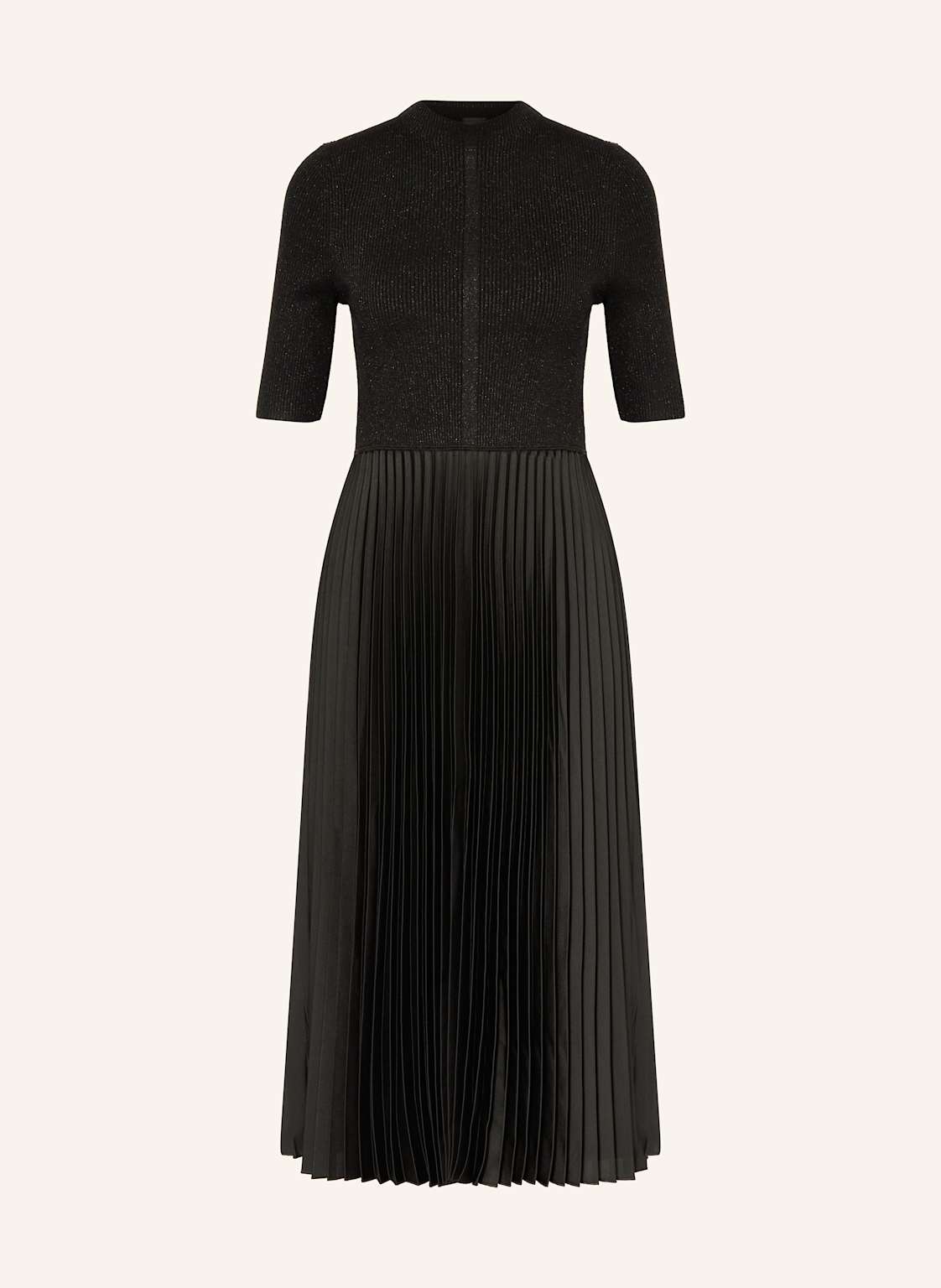 Boss Kleid Fireanami Im Materialmix Mit Plissees schwarz von Boss