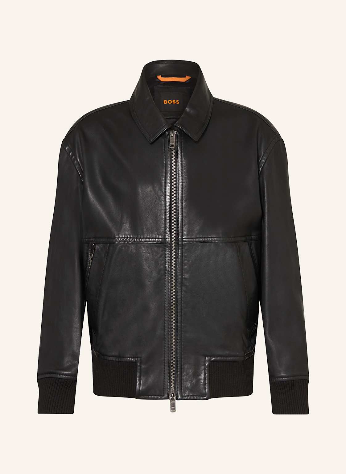 Boss Lederjacke Joberg schwarz von Boss