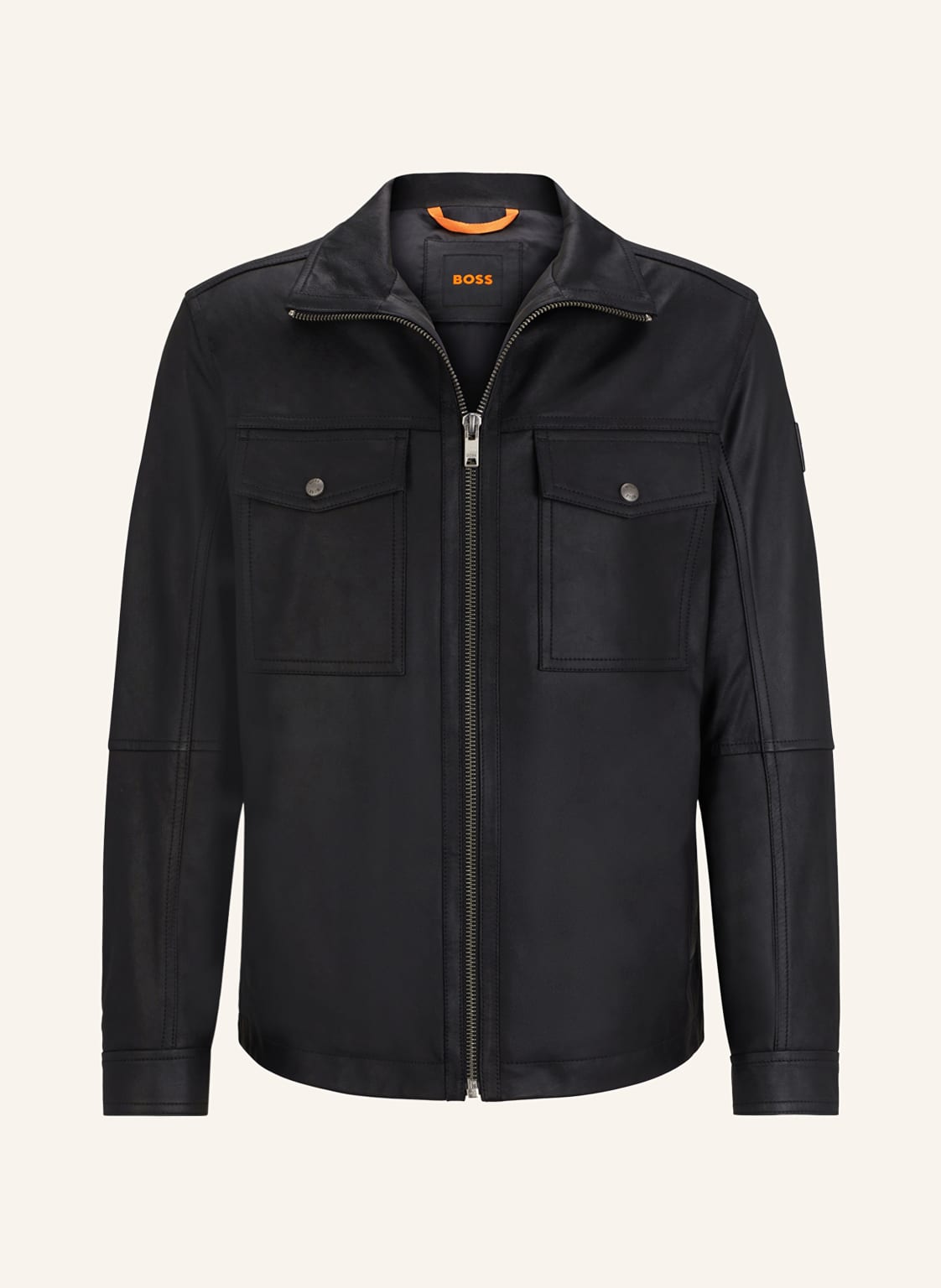 Boss Lederjacke jonova1 schwarz von Boss