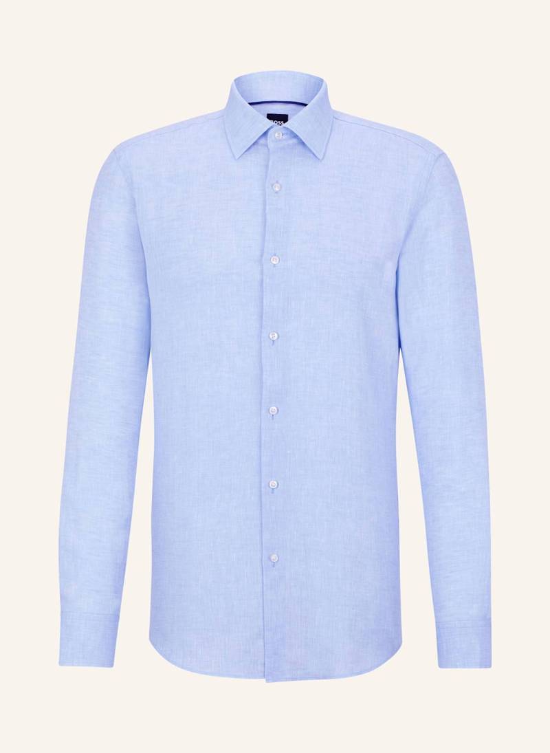 Boss Leinenhemd Hank Slim Fit blau von Boss