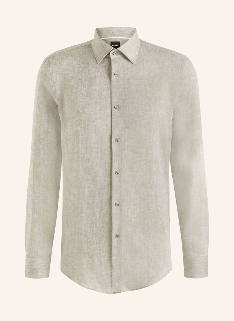Boss Leinenhemd Hank Slim Fit gruen von Boss