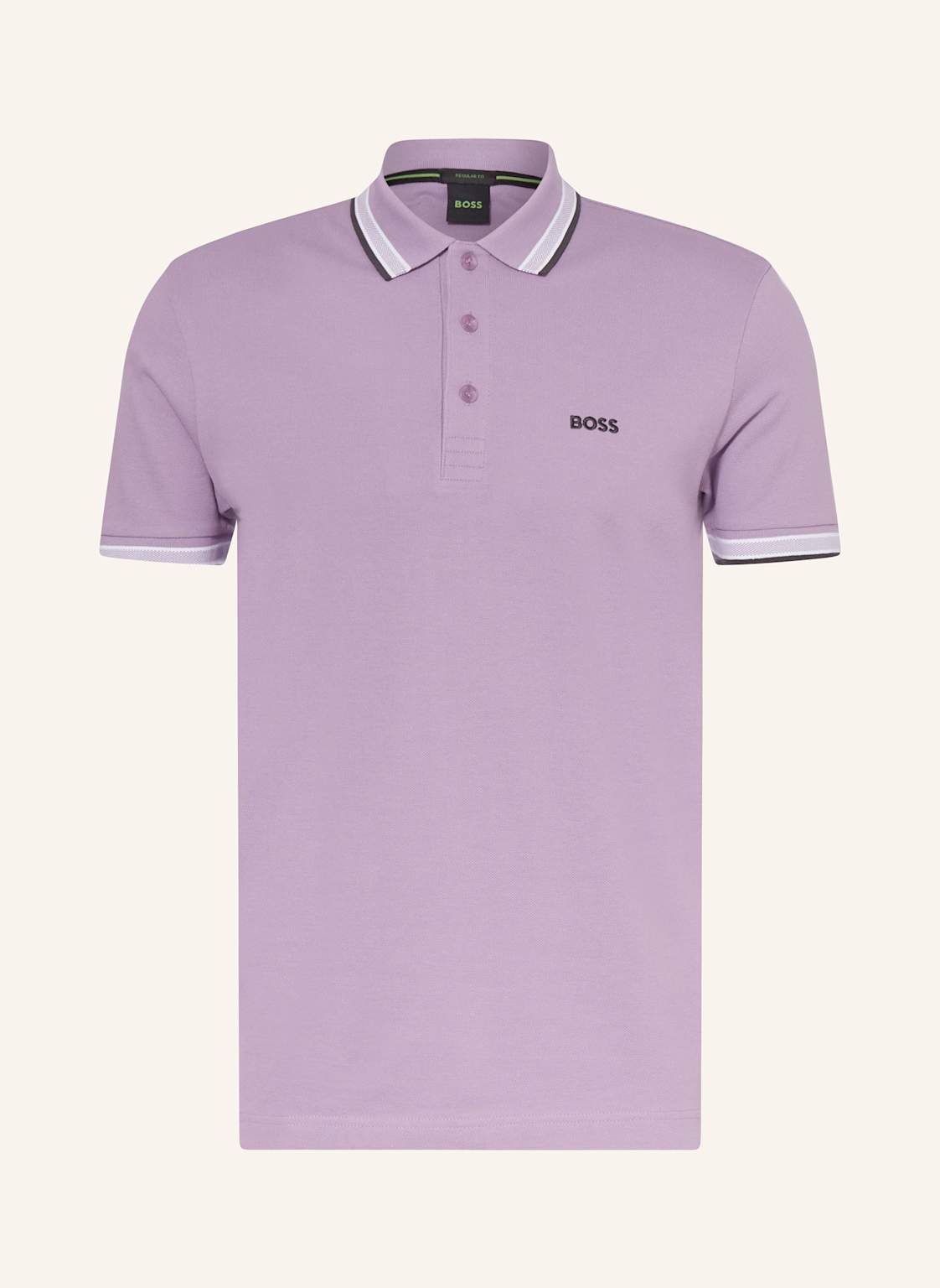 Boss Piqué-Poloshirt Paddy Curved Regular Fit lila von Boss