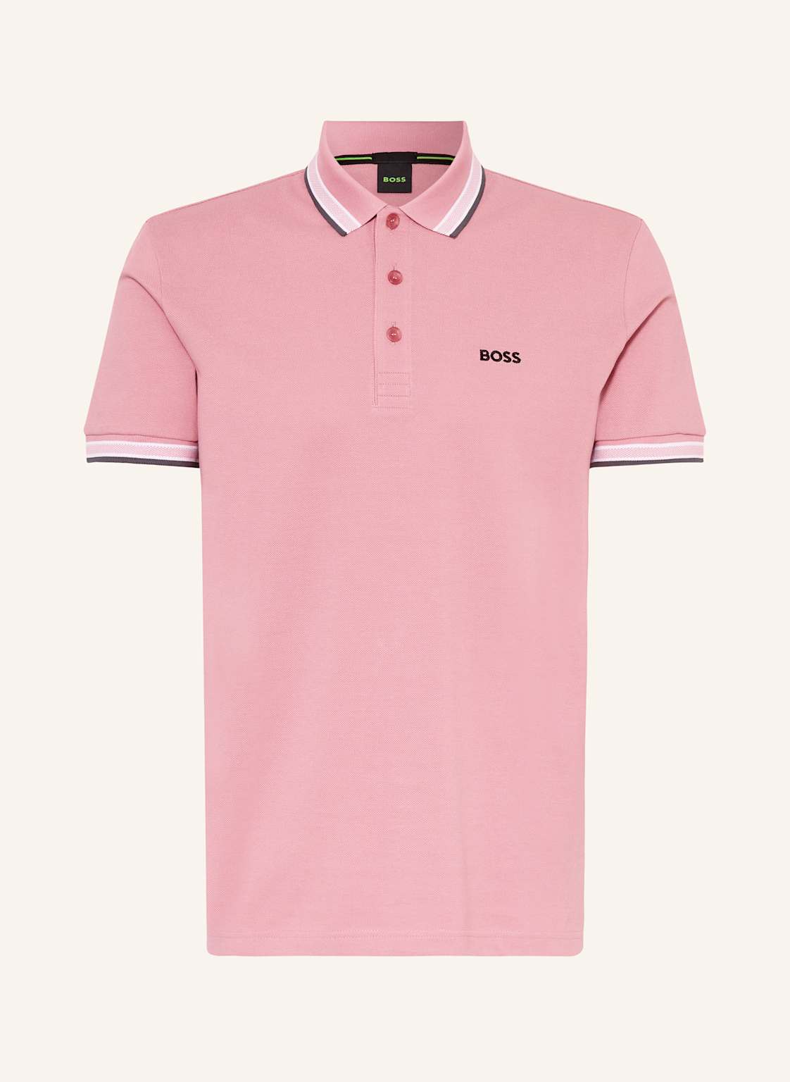 Boss Piqué-Poloshirt Paddy Curved Regular Fit rosa von Boss