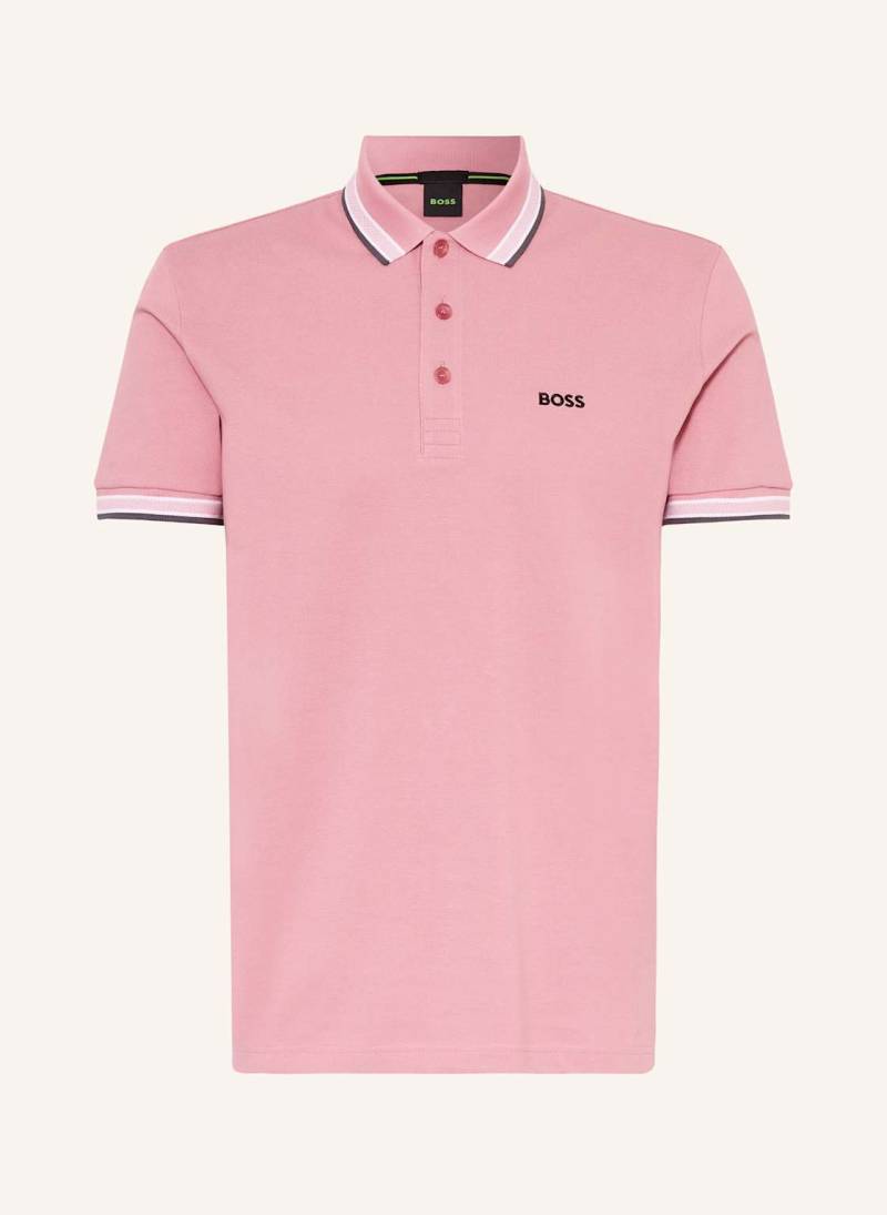 Boss Piqué-Poloshirt Paddy Curved Regular Fit rosa von Boss