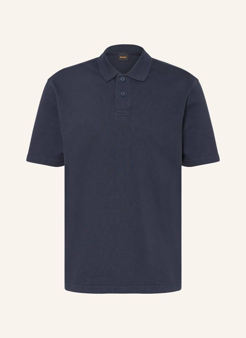 Boss Piqué-Poloshirt Pe_Dye blau von Boss