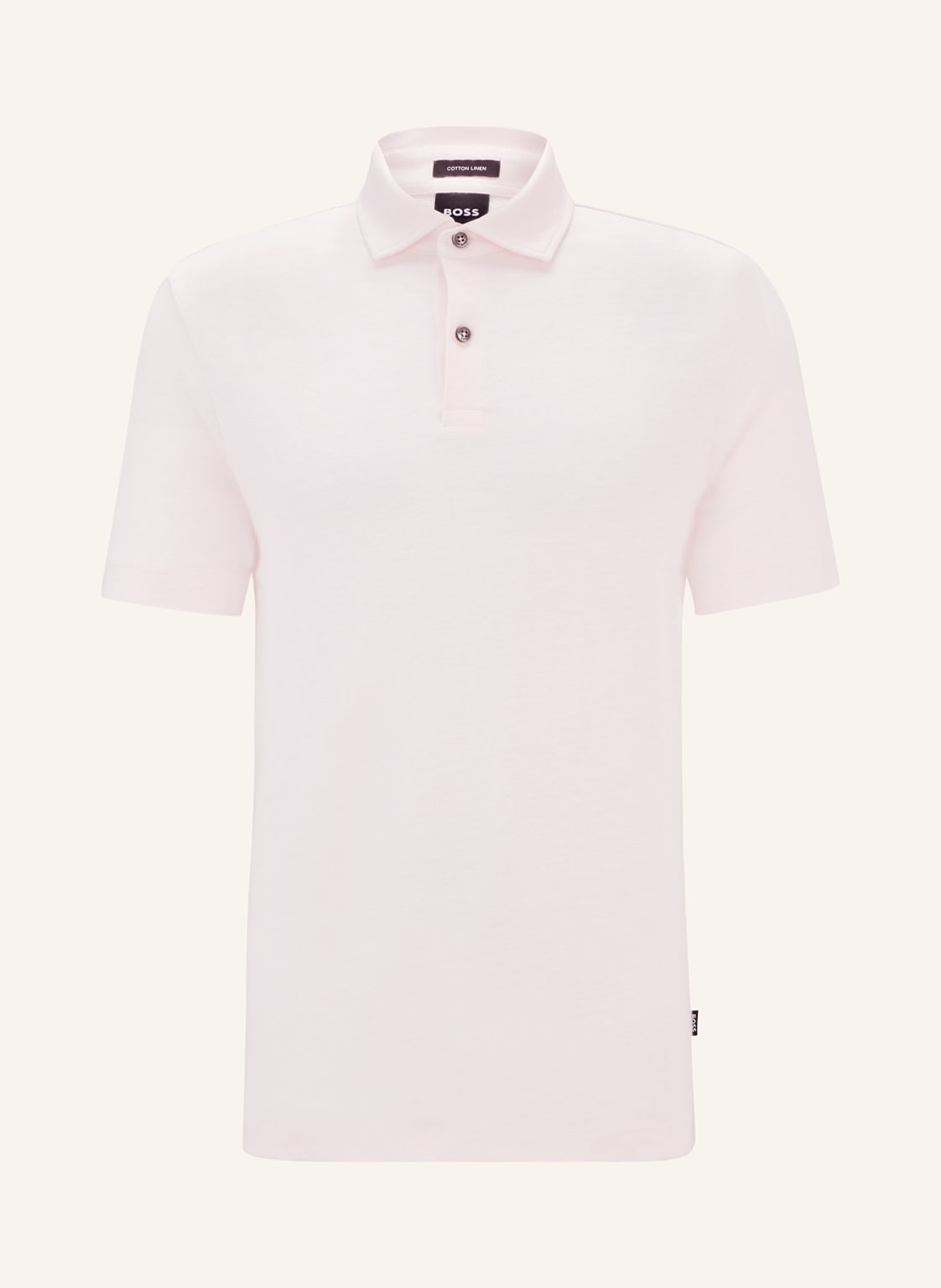 Boss Piqué-Poloshirt Press Regular Fit Mit Leinen rosa von Boss