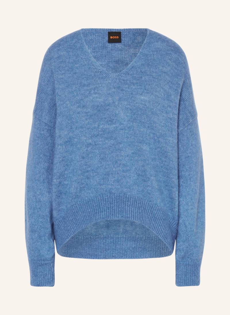 Boss Pullover Fondy Mit Alpaka blau von Boss