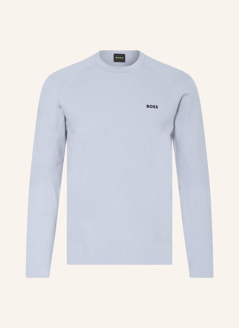 Boss Pullover Seamless Tech blau von Boss
