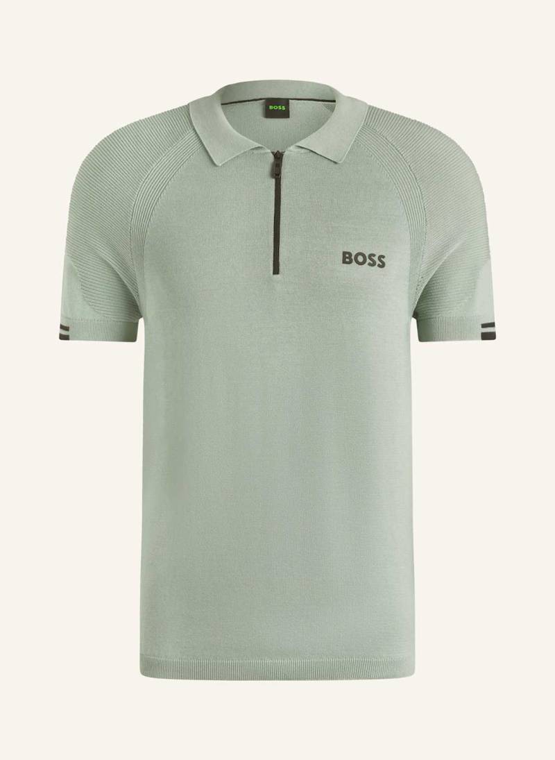 Boss Strick-Poloshirt Perform-Max gruen von Boss