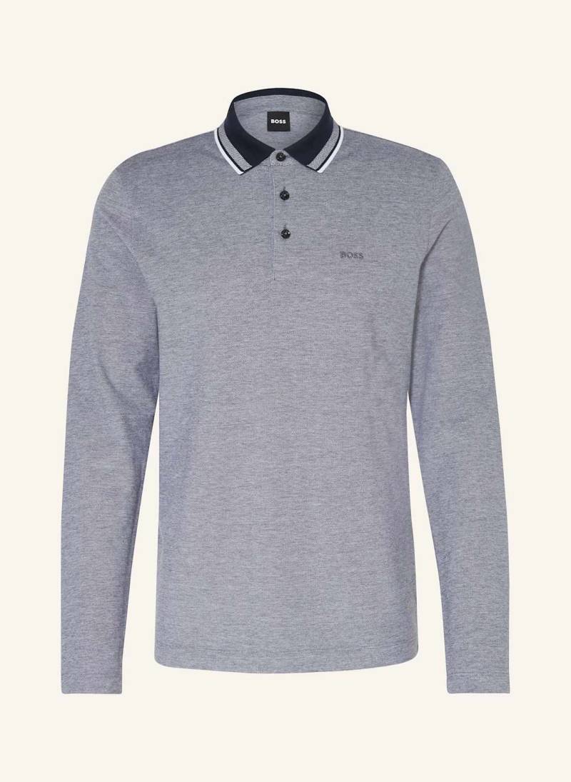 Boss Strick-Poloshirt Pittman blau von Boss