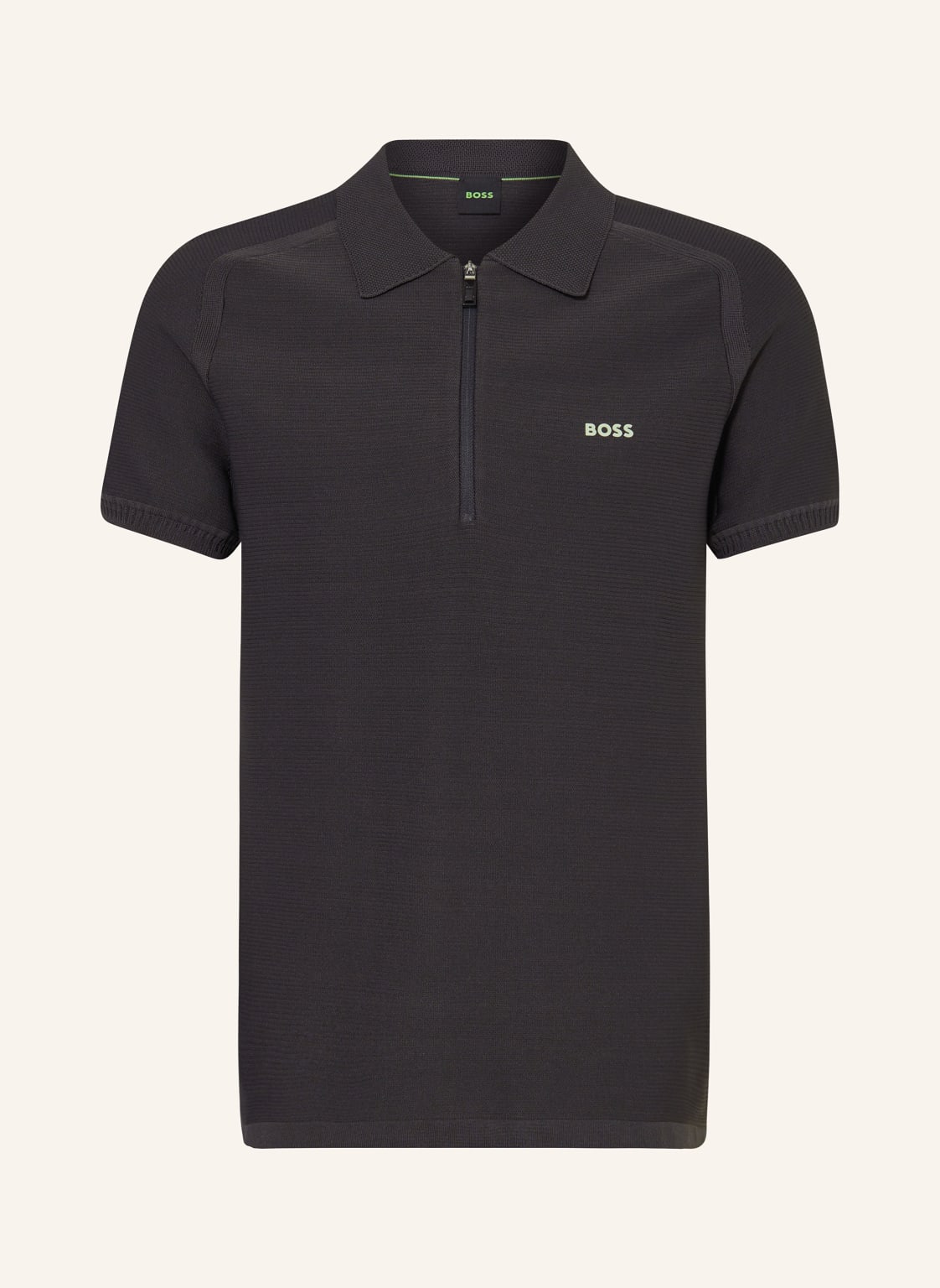 Boss Strick-Poloshirt Zayno grau von Boss