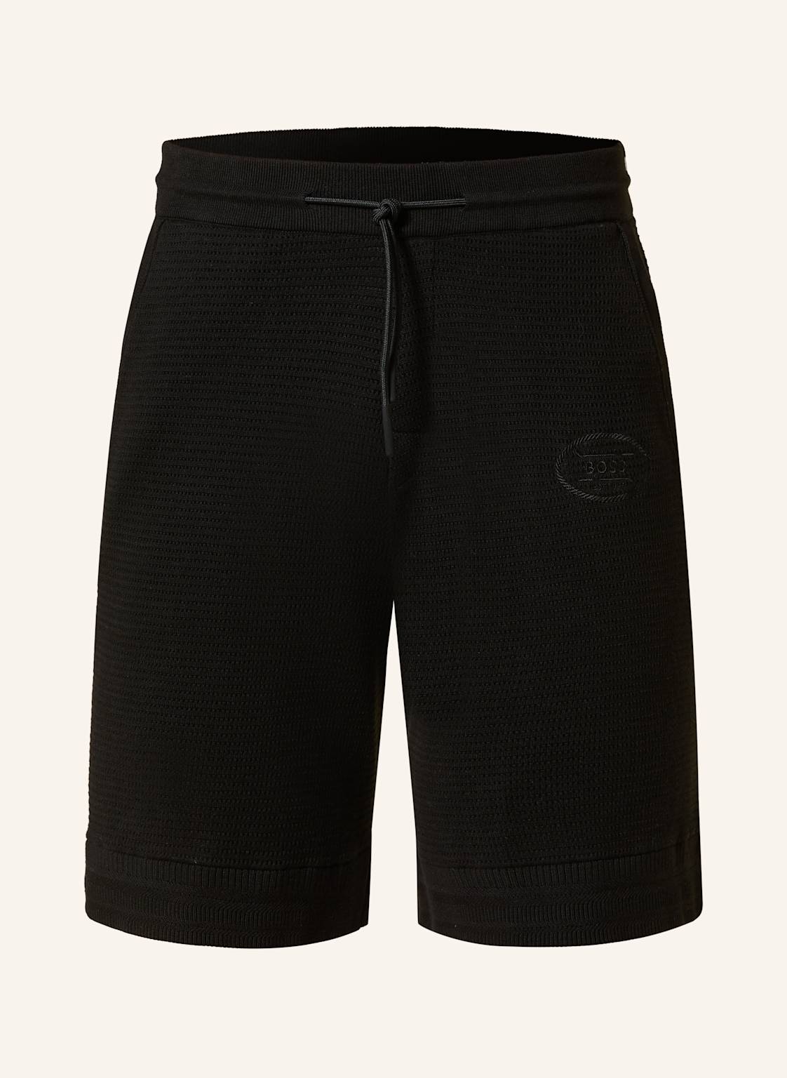 Boss Strickshorts Mesh Heritage schwarz Boss Strickshorts Mesh Heritage schwarz von Boss