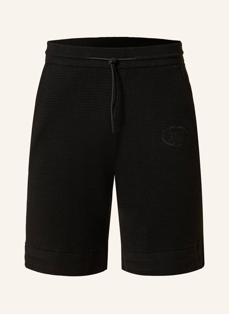 Boss Strickshorts Mesh Heritage schwarz von Boss