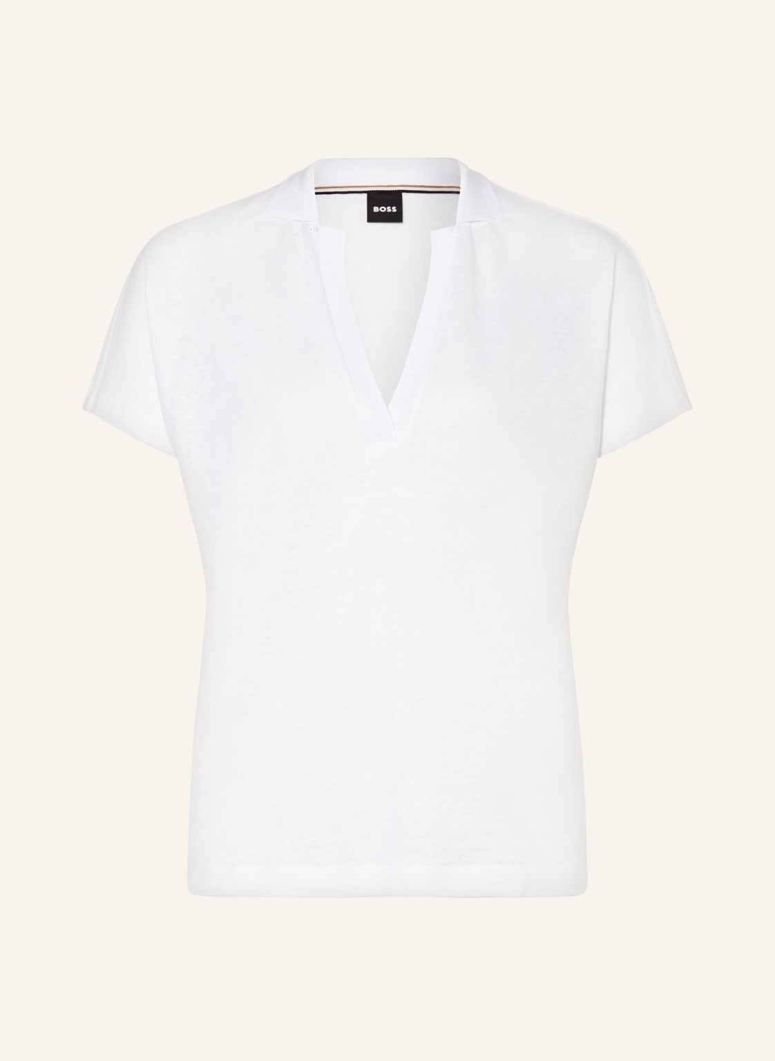 Boss T-Shirt Enelina Aus Leinen weiss von Boss