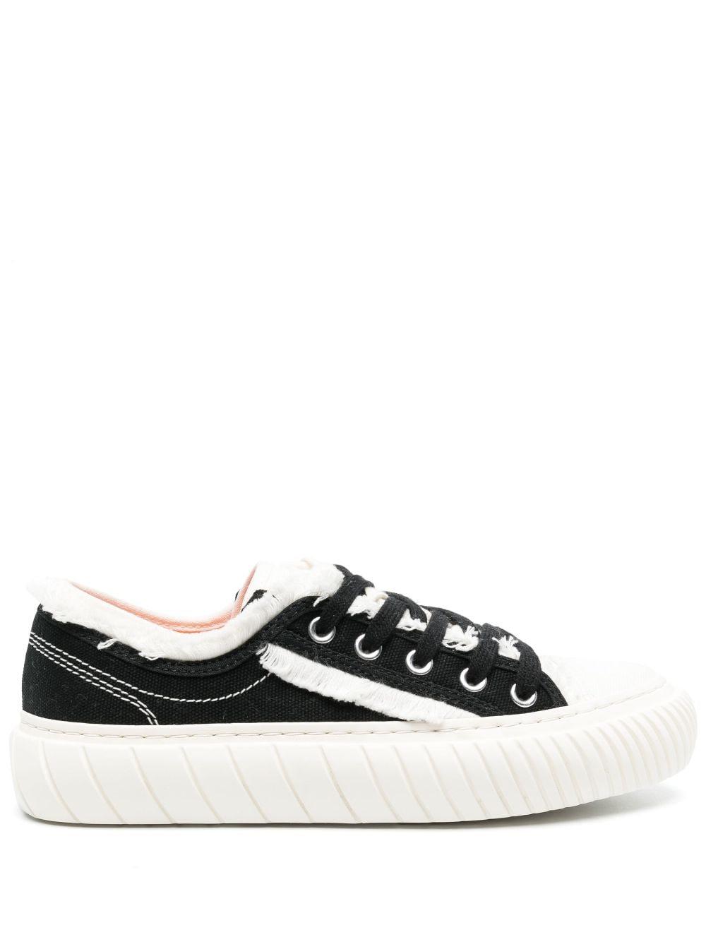 Both frayed-detail low-top sneakers - White von Both
