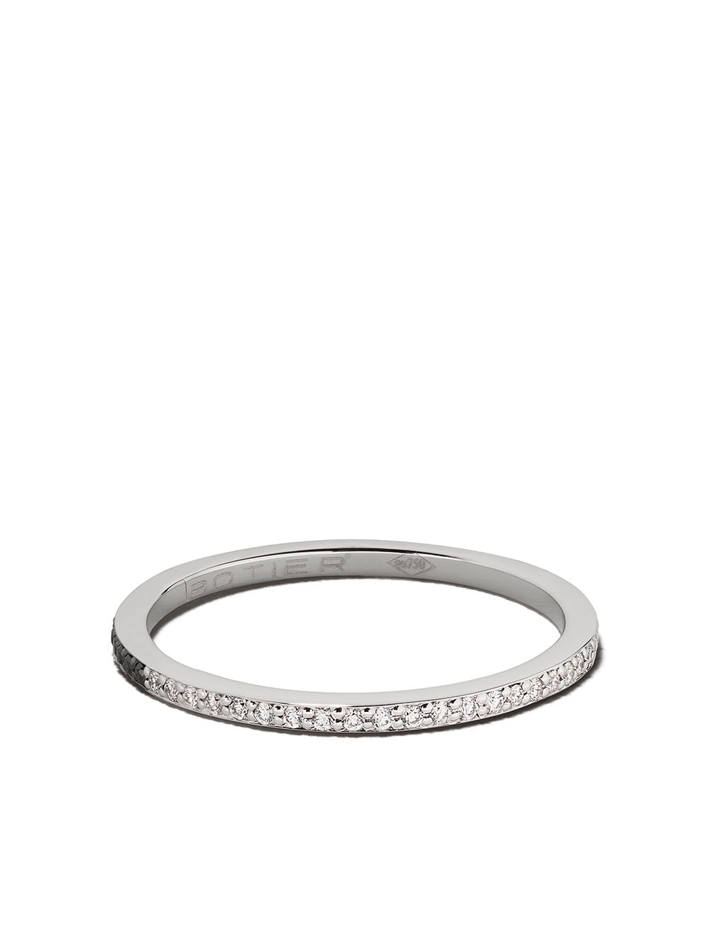 Botier 18kt white gold Day And Night diamond eternity ring - Silver