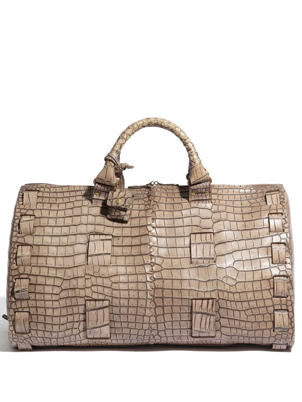 Bottega Veneta Pre-Owned crocodile-effect Weekend duffle bag - Neutrals von Bottega Veneta Pre-Owned