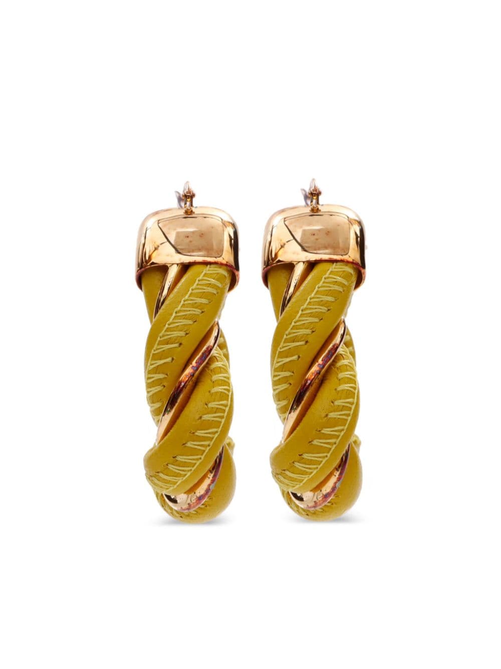 Bottega Veneta Pre-Owned twisted triangle hoop earrings - Yellow von Bottega Veneta Pre-Owned