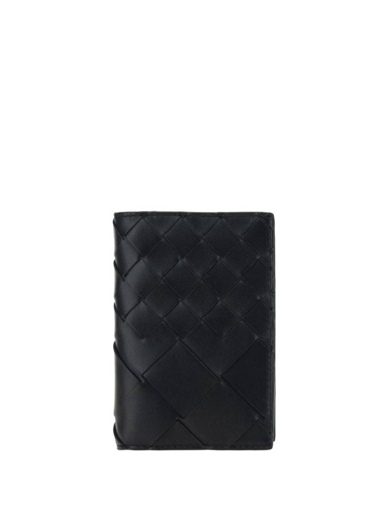 Bottega Veneta Intrecciato leather passport case - Black von Bottega Veneta