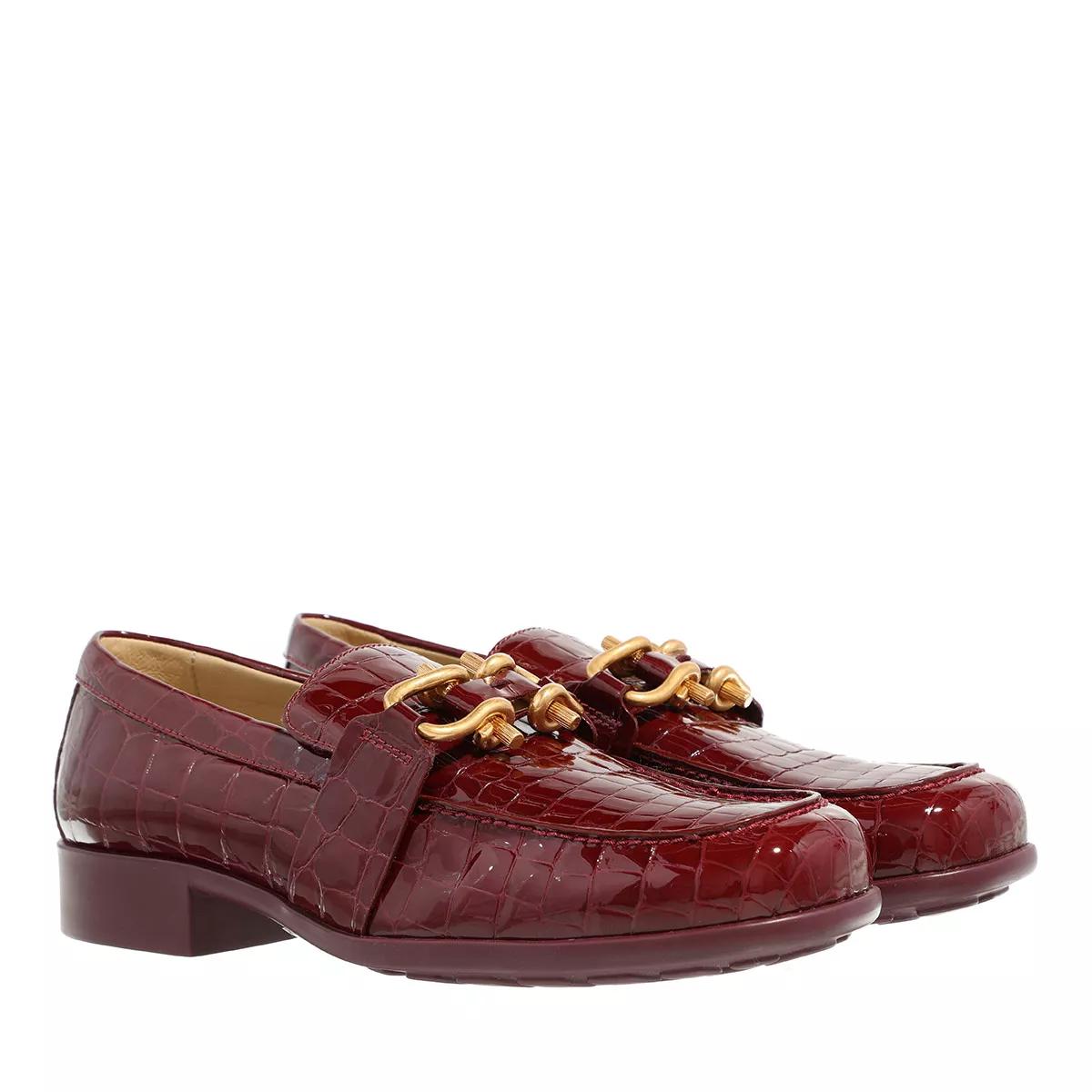 Bottega Veneta Loafers & Ballerinas - Loafers In Shiny Crocodile Embossed Leather - Gr. 37 (EU) - in Rot - für Damen von Bottega Veneta