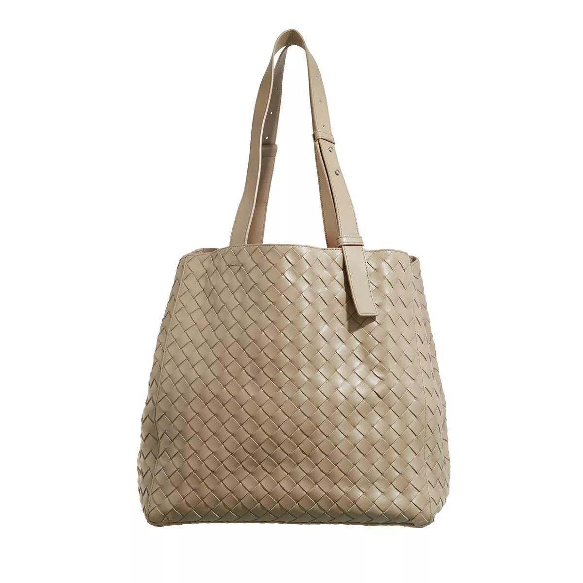 Bottega Veneta Umhängetasche - Intrecciato Cube Tote Bag - Gr. unisize - in Taupe - für Damen von Bottega Veneta