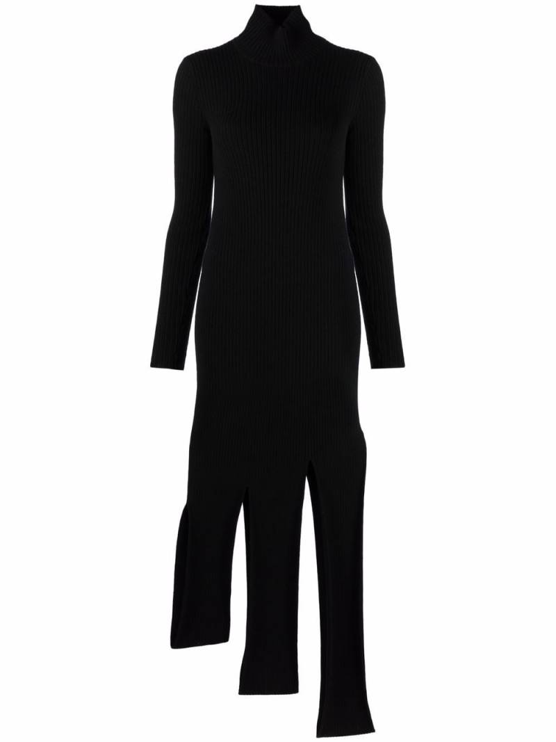 Bottega Veneta asymmetric knitted dress - Black von Bottega Veneta