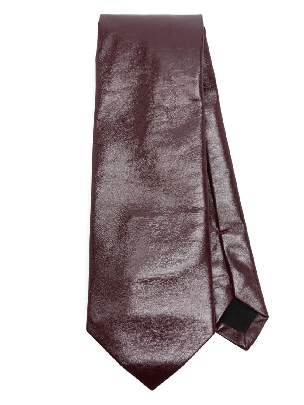 Bottega Veneta cracked-effect leather tie - Red von Bottega Veneta