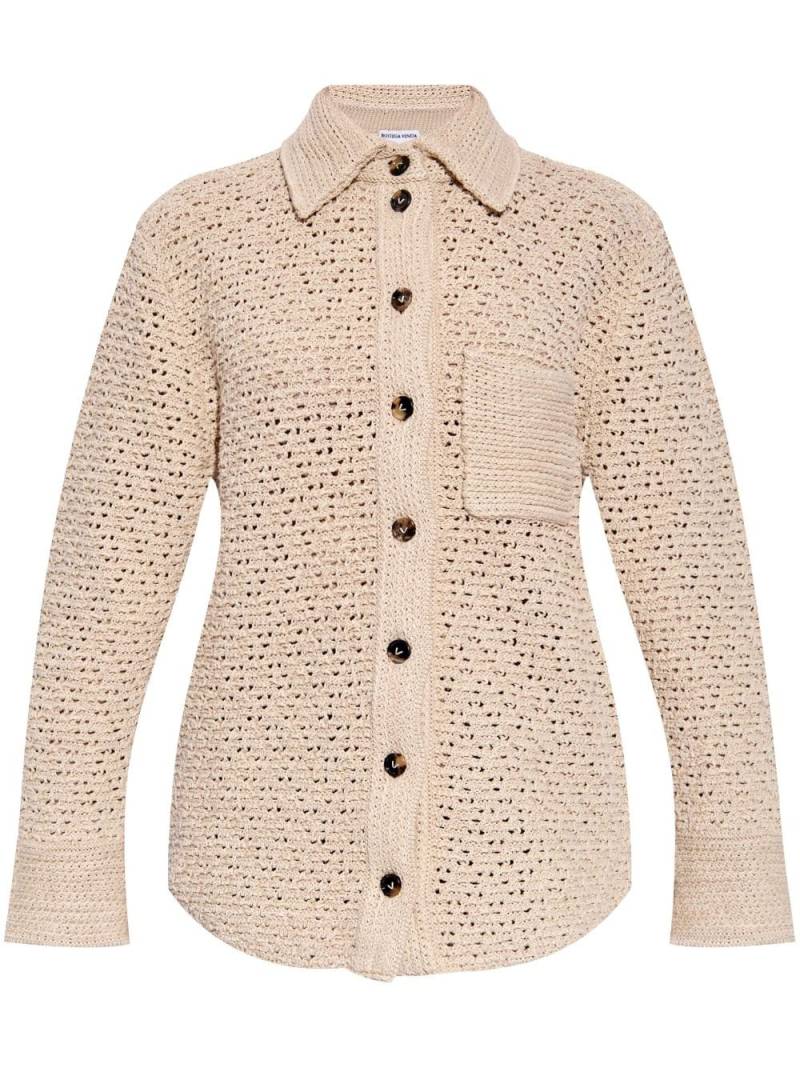 Bottega Veneta crochet-knit cotton shirt - Neutrals von Bottega Veneta