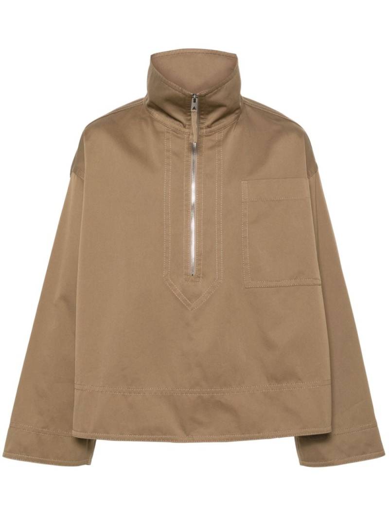 Bottega Veneta gabardine half-zip shirt jacket - Brown von Bottega Veneta