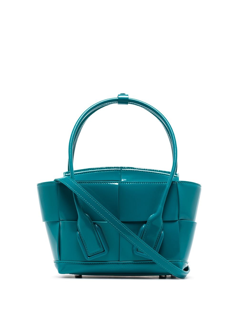 Bottega Veneta mini Arco maxi-Intrecciato leather tote bag - Blue von Bottega Veneta