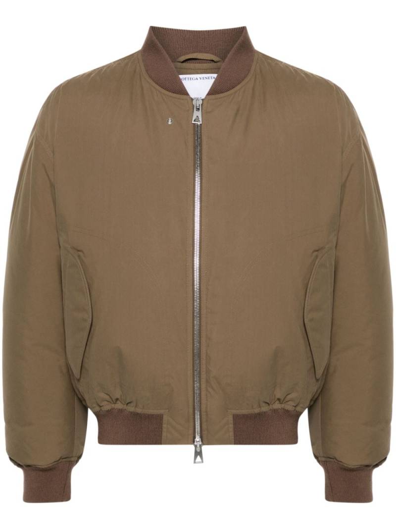 Bottega Veneta zip-up cotton bomber jacket - Brown von Bottega Veneta