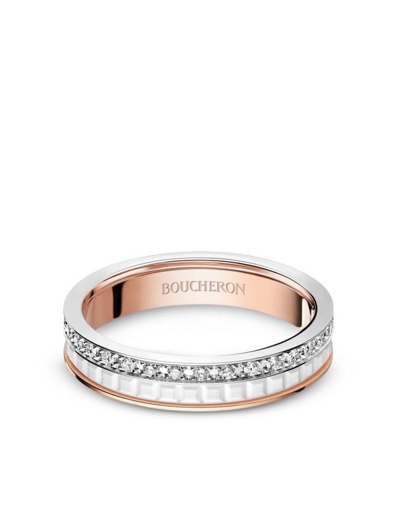 Boucheron 18kt white and rose Diamond Quatre White band ring - Silver von Boucheron