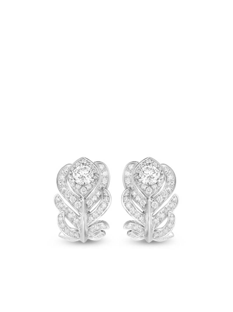 Boucheron 18kt white gold Plume de Paon diamond earrings - Silver von Boucheron