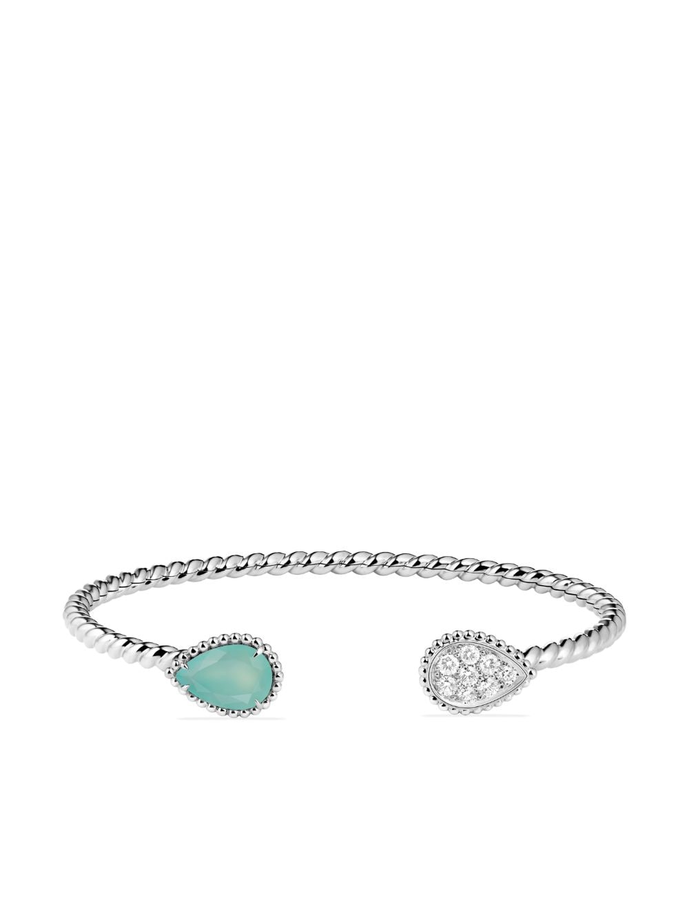 Boucheron 18kt white gold Serpente Bohème diamond aquaprase bracelet - Silver von Boucheron