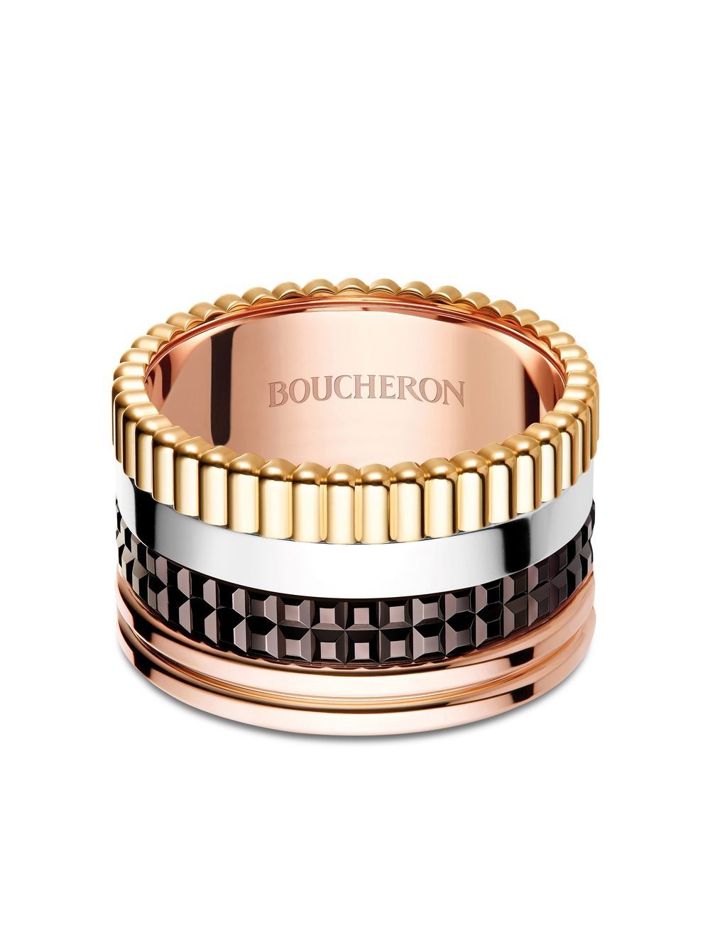 Boucheron 18kt yellow, rose, and white gold Quatre Classique Large ring von Boucheron